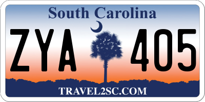 SC license plate ZYA405