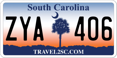 SC license plate ZYA406