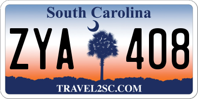 SC license plate ZYA408