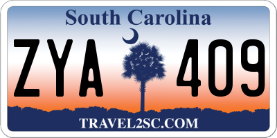 SC license plate ZYA409