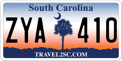 SC license plate ZYA410