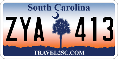 SC license plate ZYA413