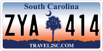 SC license plate ZYA414