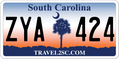 SC license plate ZYA424