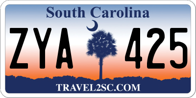 SC license plate ZYA425