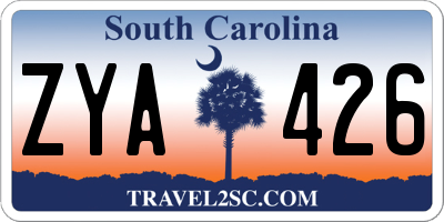 SC license plate ZYA426