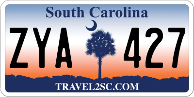SC license plate ZYA427