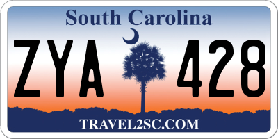SC license plate ZYA428