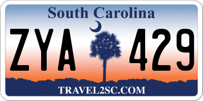 SC license plate ZYA429