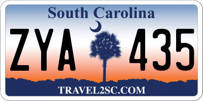 SC license plate ZYA435