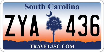 SC license plate ZYA436
