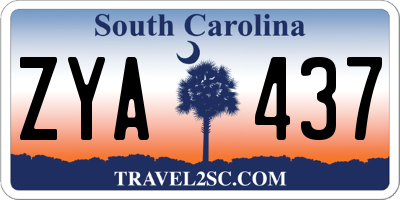 SC license plate ZYA437