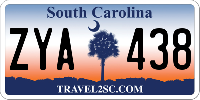 SC license plate ZYA438