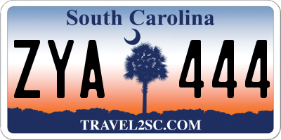SC license plate ZYA444