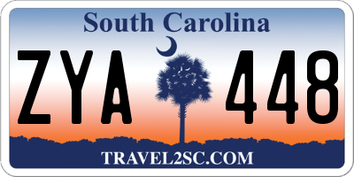 SC license plate ZYA448