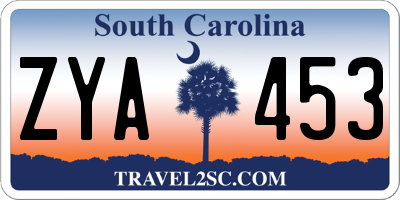 SC license plate ZYA453