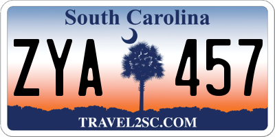SC license plate ZYA457