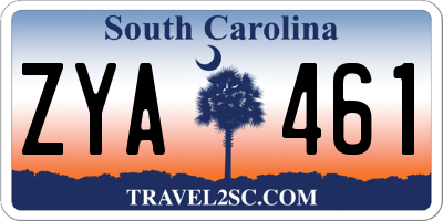 SC license plate ZYA461