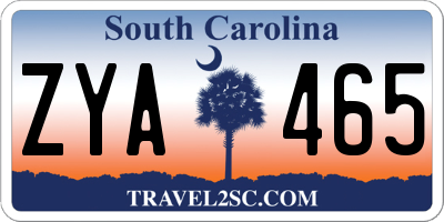 SC license plate ZYA465