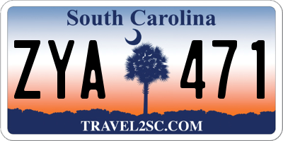 SC license plate ZYA471