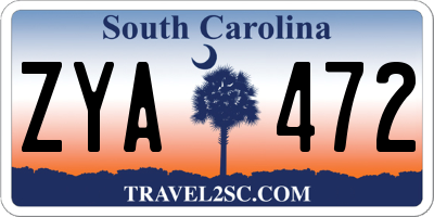 SC license plate ZYA472