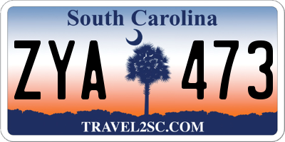 SC license plate ZYA473