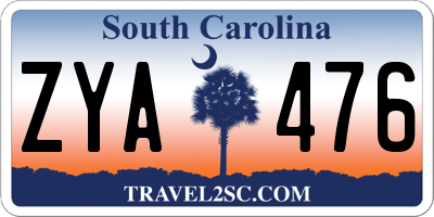 SC license plate ZYA476