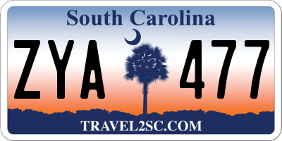 SC license plate ZYA477