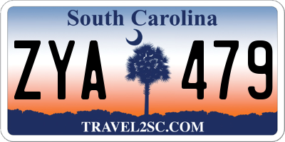 SC license plate ZYA479