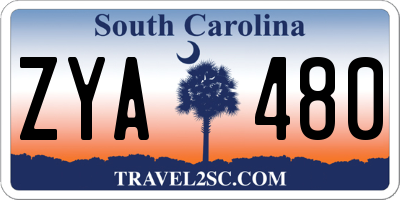 SC license plate ZYA480