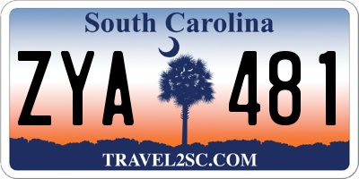 SC license plate ZYA481