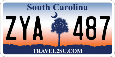 SC license plate ZYA487