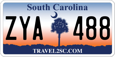 SC license plate ZYA488