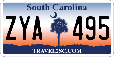 SC license plate ZYA495