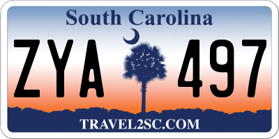 SC license plate ZYA497