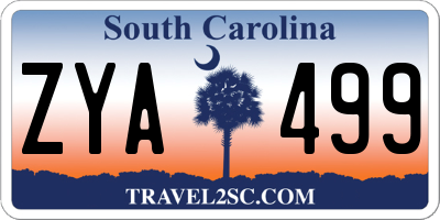 SC license plate ZYA499