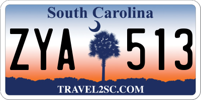 SC license plate ZYA513