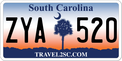 SC license plate ZYA520