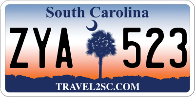 SC license plate ZYA523