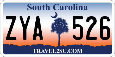SC license plate ZYA526