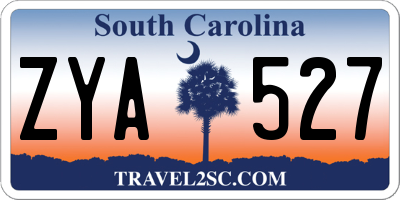 SC license plate ZYA527