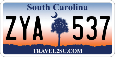 SC license plate ZYA537