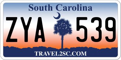 SC license plate ZYA539
