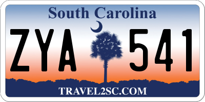 SC license plate ZYA541