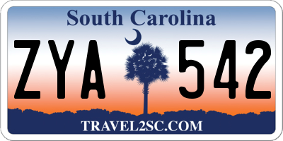 SC license plate ZYA542
