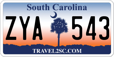 SC license plate ZYA543