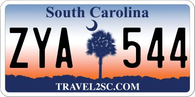 SC license plate ZYA544