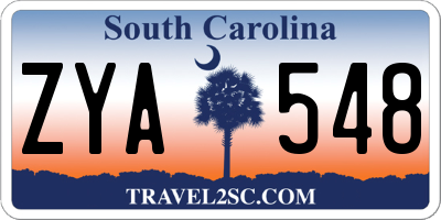 SC license plate ZYA548