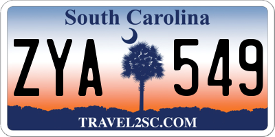 SC license plate ZYA549