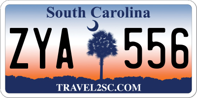 SC license plate ZYA556